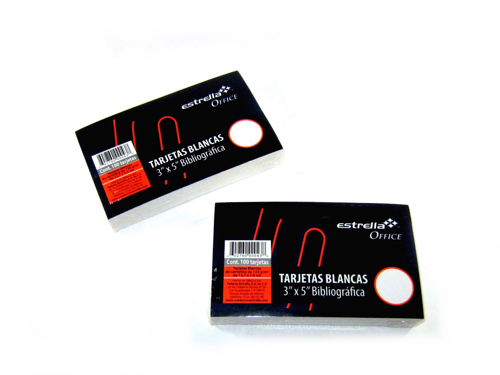 TARJETA BRISTOL BCA 3X5 PAQC/100 043 ESTRELLA               