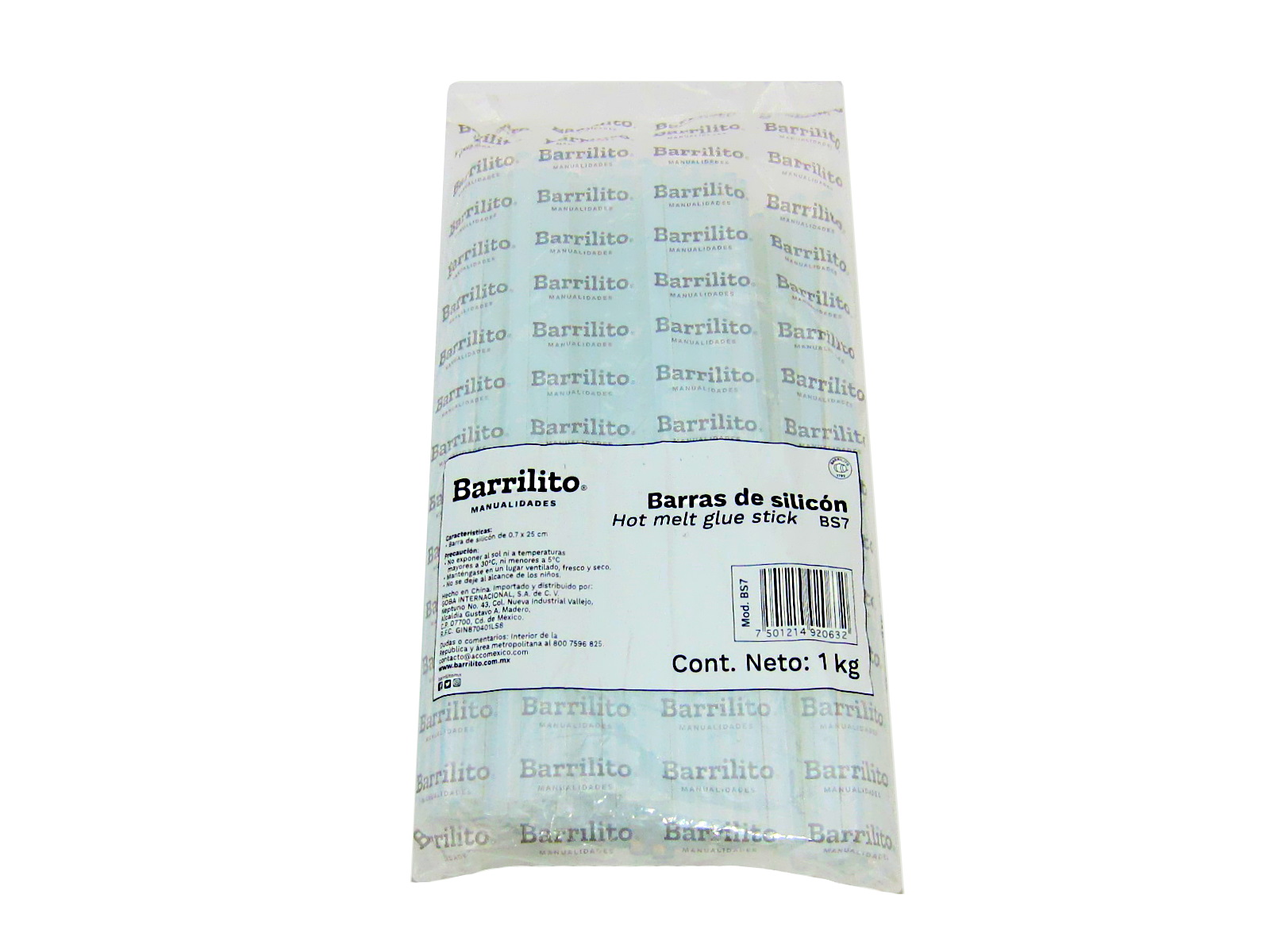 BARRA DE SILICON 7MM DIAM X 25 CMS LARGO DELGADO KILO BS7T  