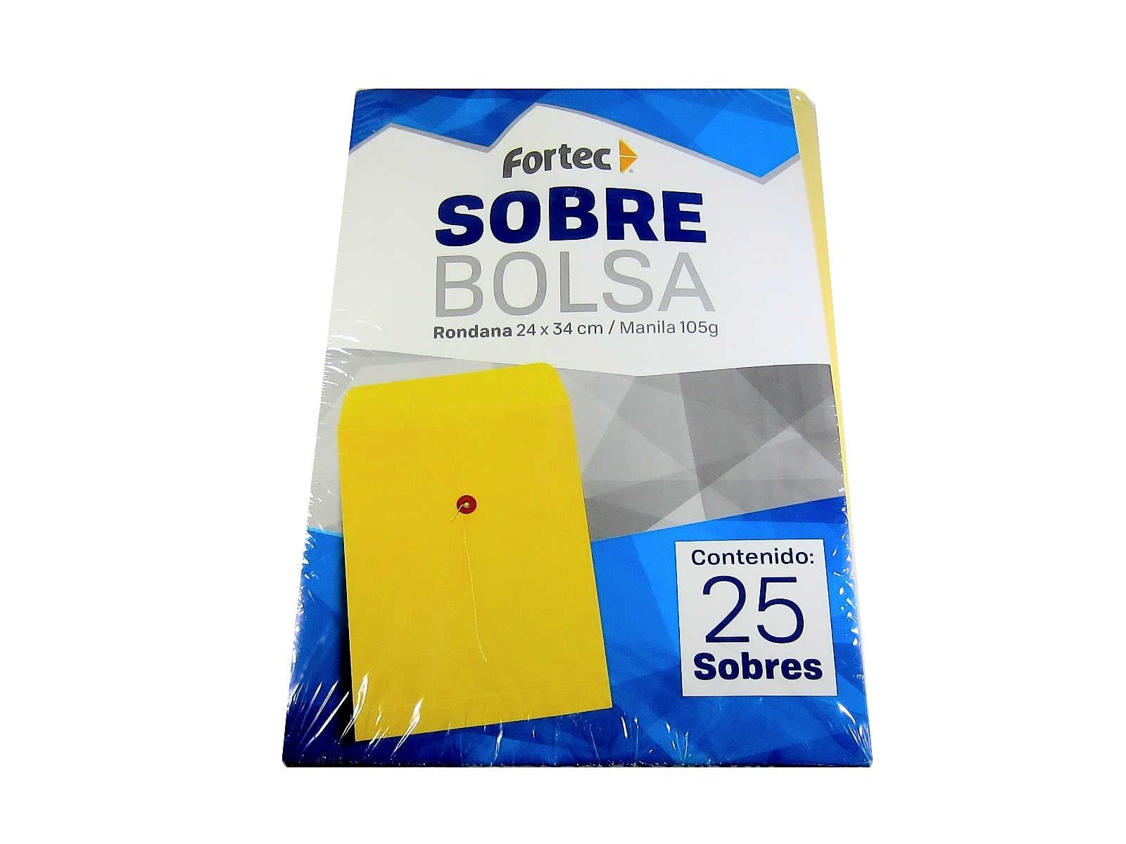 SOBRE BOLSA MANILA C/ROND 24X34 OFICIO 105G C/25 FORTEC     