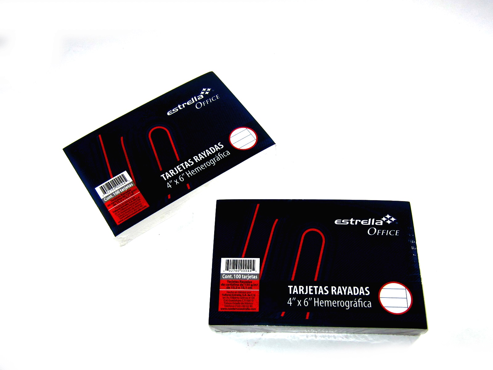 TARJETA BRISTOL RAYADA 4X6 PAQ. C/100 044  ESTRELLA         