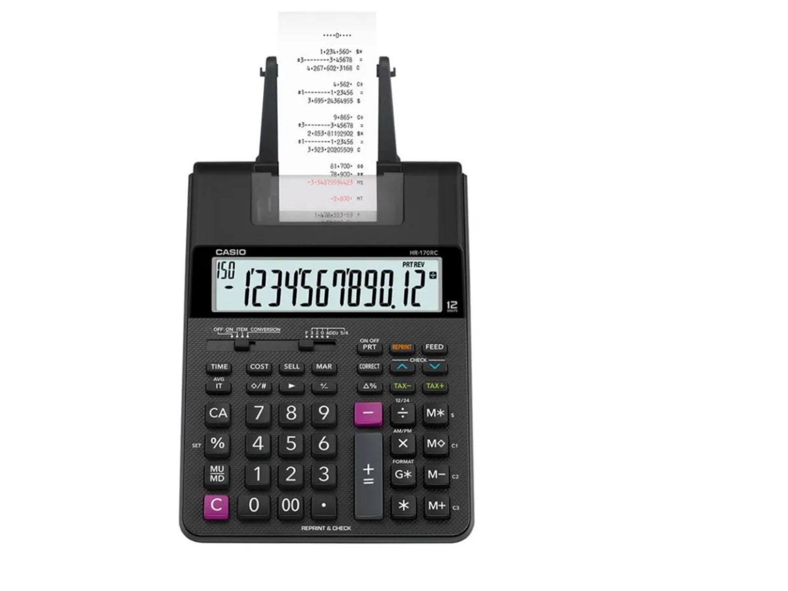 CALCULADORA CASIO HR-170RC-WA SUMADORA 12 DIGITOS           