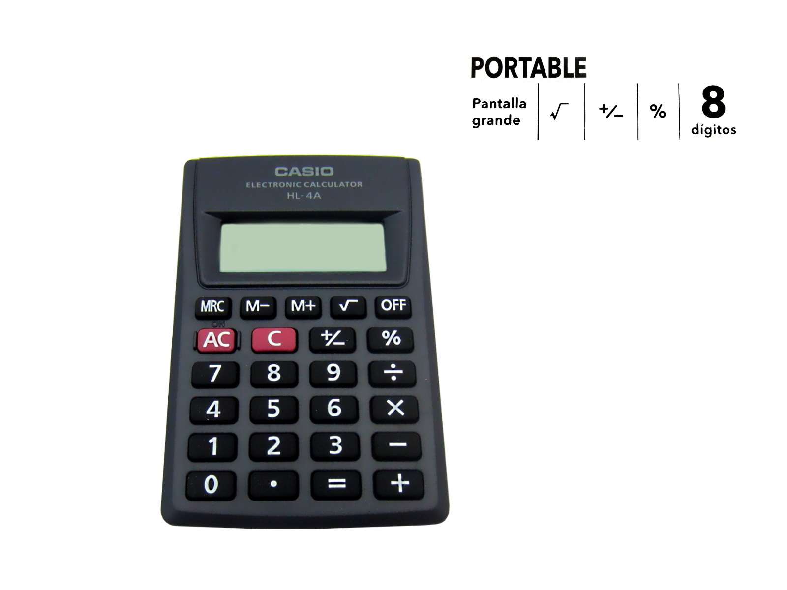 CALCULADORA BASICA HL-4A-S-MH 8 DIGITOS CASIO               