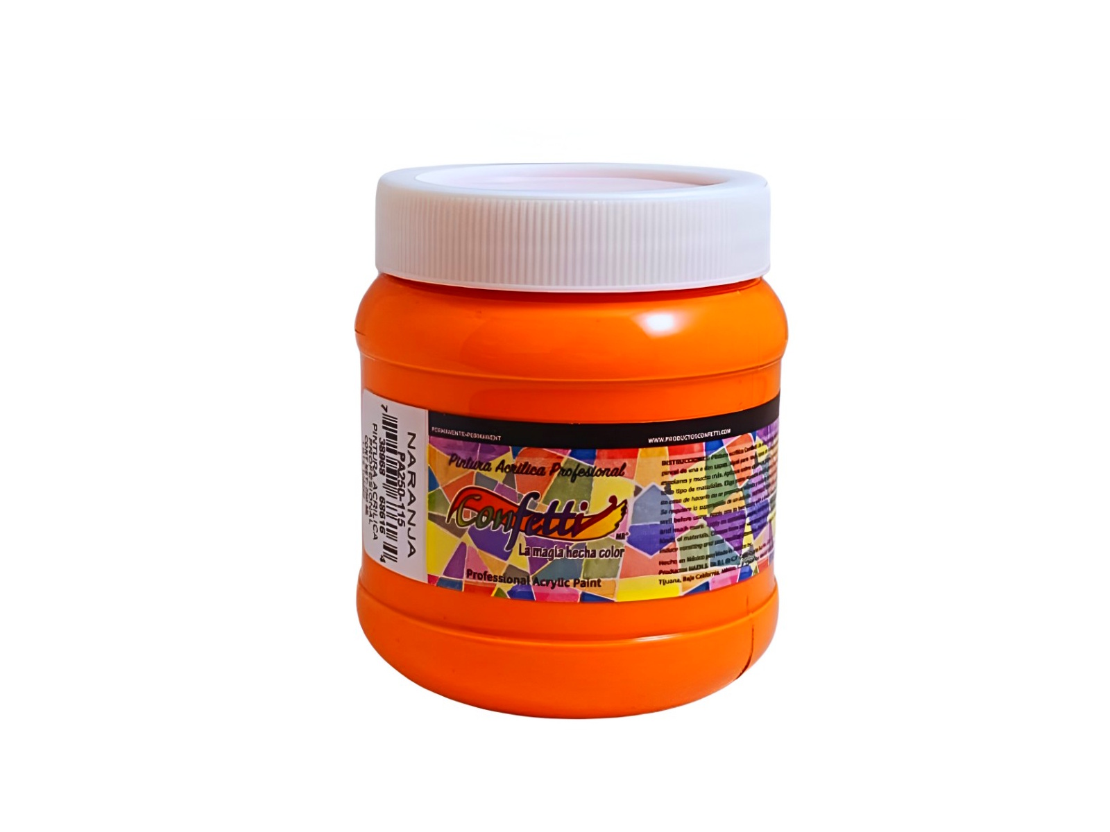 PINTURA ACRILICA 250 ML NARANJA PA250-115 CONFETTI          