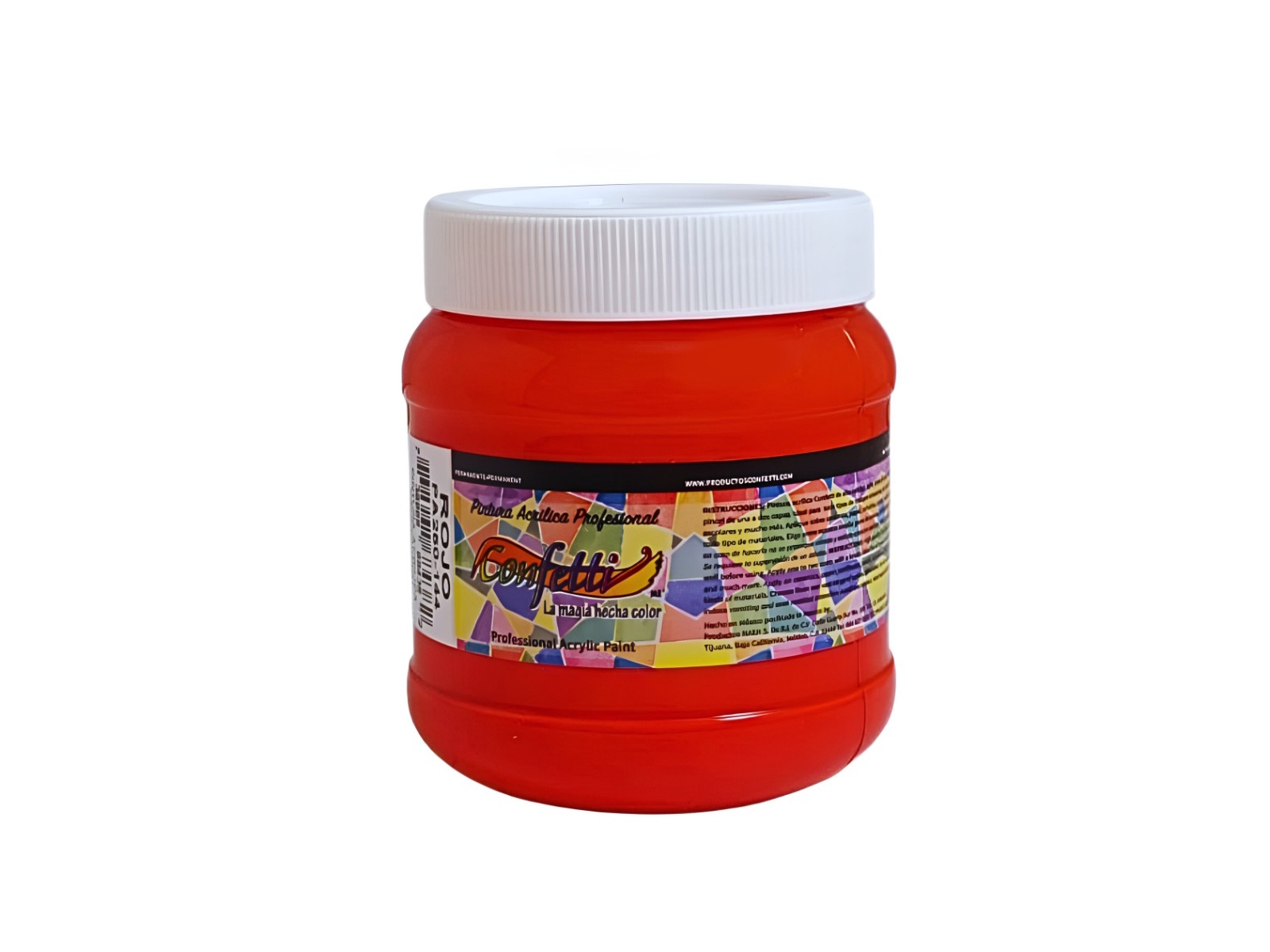 PINTURA ACRILICA 250 ML ROJO BRILLANTE 2541 CONFETTI        