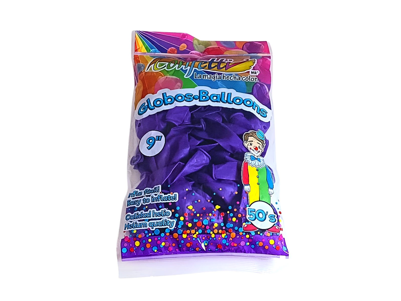 GLOBOS DE LATEX NO.9 PAQ C/50 MORADO GC-9-124               