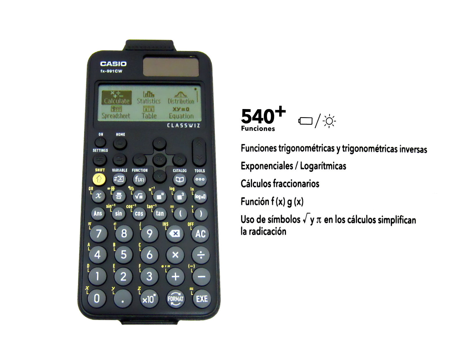 CALC. CASIO CIENTIFICA FX-991CW-S-MH 540+ FUNCIONES         