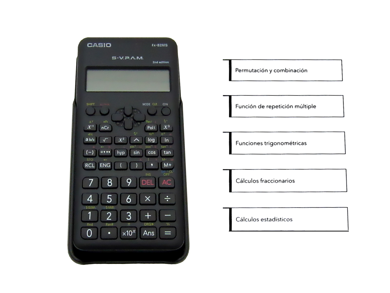 CALCULADORA CASIO CIENTIFICA FX-82MS-2-S-MH 240 FUNCIONES   