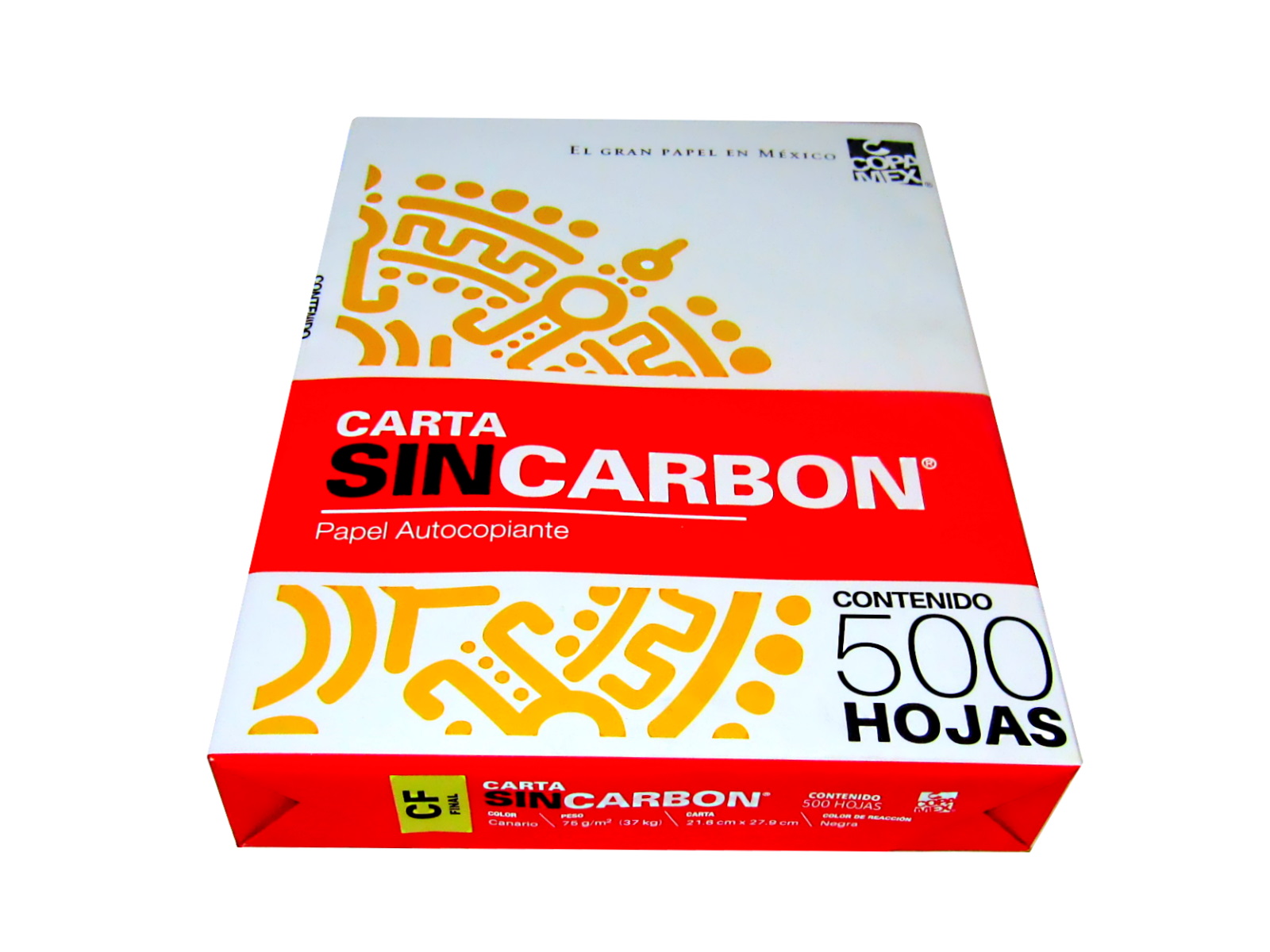 PAPEL AUTOCOPIA CF 75 GRS. CANARIO T/CTA. PAQ C/500         