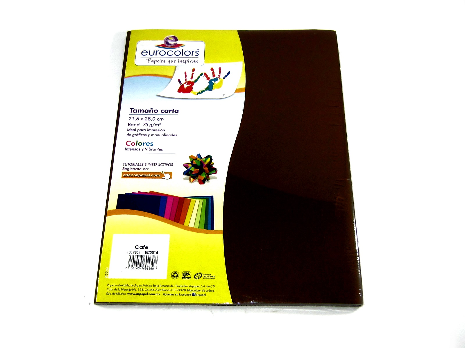 PAPEL EUROCOLORS CAFE CARTA C/100 HJS EC0015                