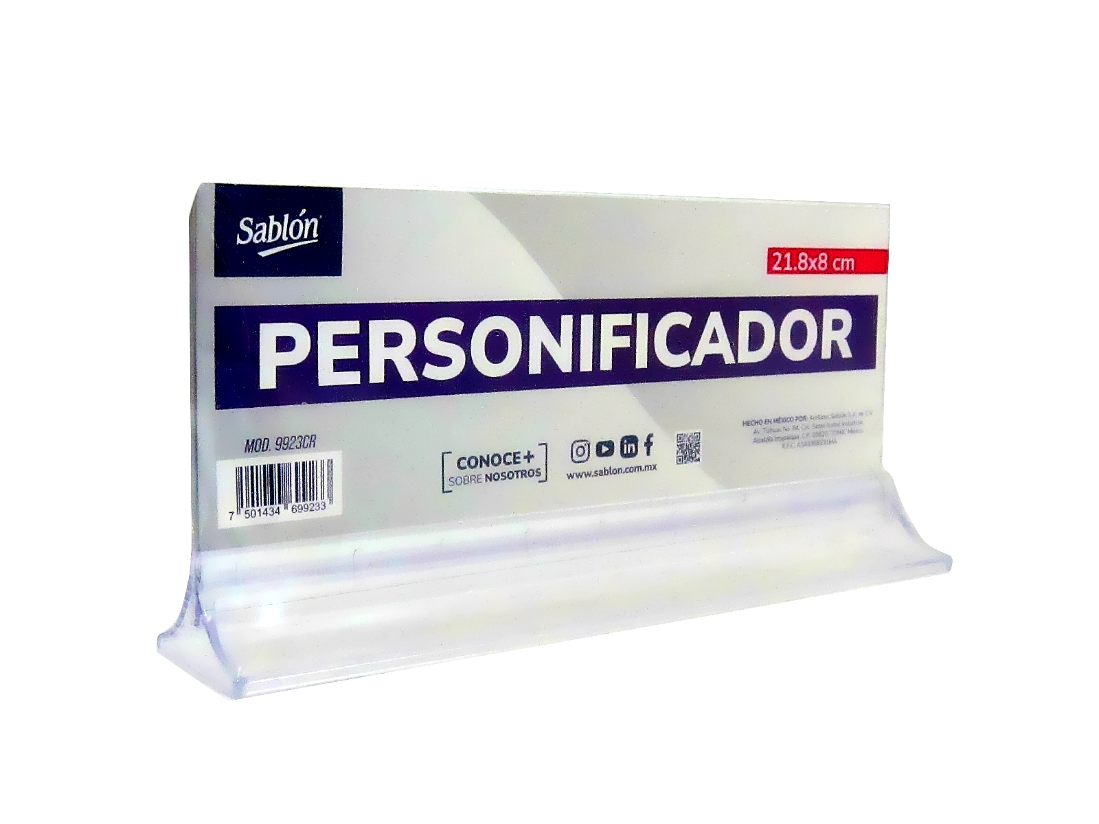 PERSONIFICADOR GRANDE COLOR CRISTAL 9923CR 8X21.5CMS SABLON 