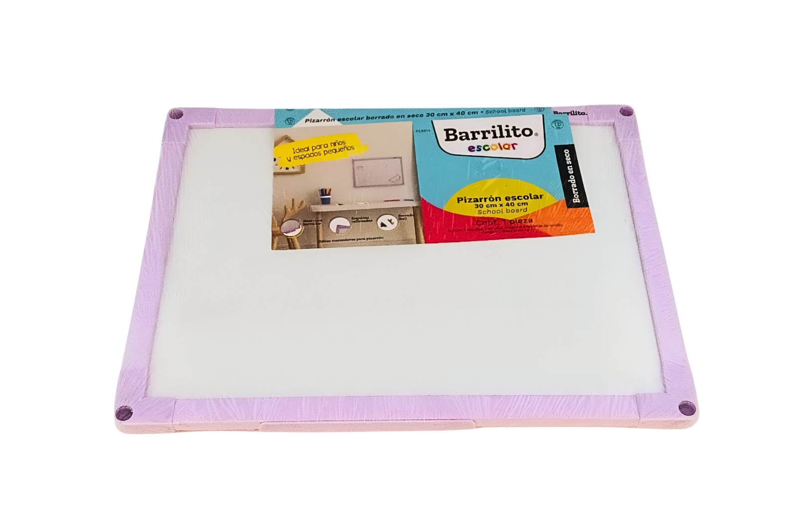 PIZARRON ESCOLAR 30X40 PE8814 M/LILA BARRILITO              